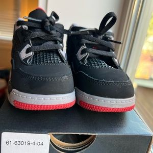 Jordan 4 Retro Breds - rare find, size 6 (toddler) brand new-worn once!!